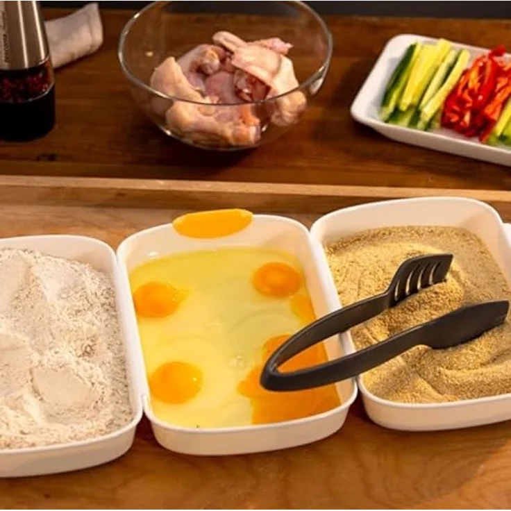 Tescoma Panier-Set mit Zange, Panierschalen 3-teilig groß – Bild 3