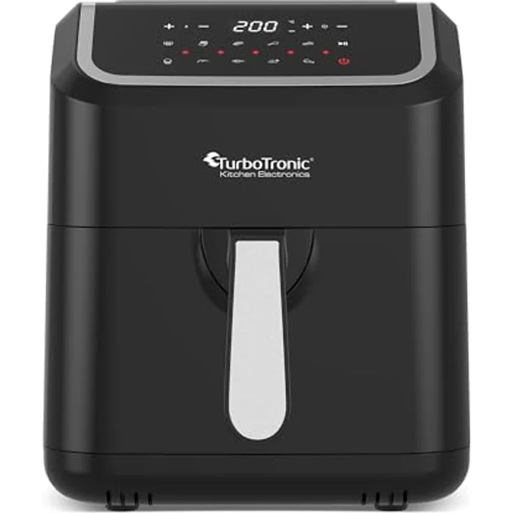 TurboTronic by Z-Line Heißluftfritteuse 5 Liter XXL Fritteuse Fettfrei bis 200°C, 1600W, 10 Programme, digital, schwarz – Bild 5