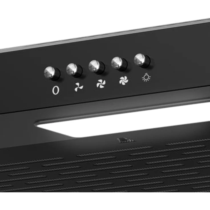 KKT KOLBE UBH200S Unterbau-Dunstabzugshaube, 60 cm, schwarz, 3 Leistungsstufen, LED-Beleuchtung, Druckknopf-Bedienung – Bild 4