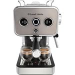 Russell Hobbs Espressomaschine [Siebträgermaschine] Distinction Edelstahl Titanium (15 Bar, Einsatz 1&2 Tassen, ESE Pads, autom.Dosieren & man.Option, Dampfdüse f Heißwasser & Milchschaum) 26452-56