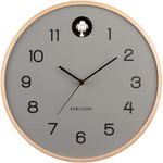 KARLSSON [A] Wall Clock Natural Cuckoo Birch Wood Mouse Grey