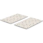 Zeller Present Schneidebrett Herdabdeck-/Schneideplatten-Set "Terrazzo", 2-tlg., Glas, Sicherheitsglas, Moderne Platte aus Sicherheitsglas, Terrazzo-Farbe