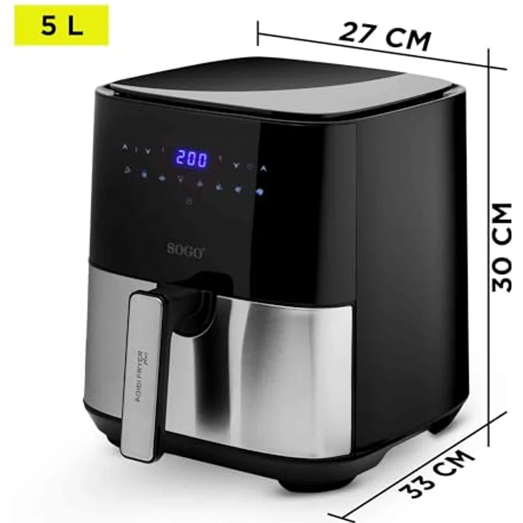 SOGO Air Fryer Serie Fritteuse ohne Öl, 5 Liter, 1450 W – Bild 4