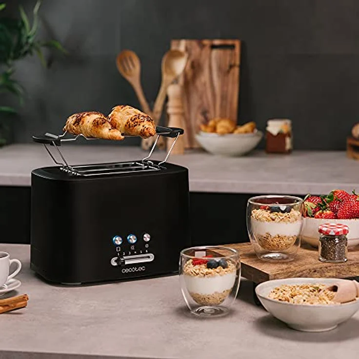 Cecotec Toast&Taste 9000, Doppel-Toaster 980 W mit 2 extra breiten Schlitzen, schwarz – Bild 4
