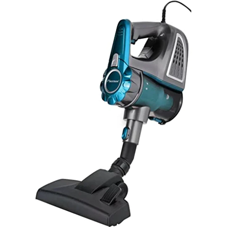 Bestron Beutelloser Handstaubsauger mit Stab, Aktionsradius: 6,5 m, Kapazität: 0,6 l, 600 Watt, Rot-Grau – Bild 5