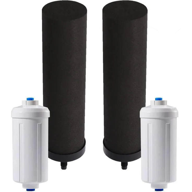HUINING Ersatz-Wasserfilter Set Schwarz, 4 Stück, mit Fluorid-Filter und 1800 Liter Lebensdauer