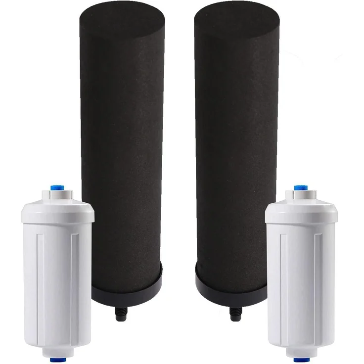 HUINING Ersatz-Wasserfilter Set Schwarz, 4 Stück, mit Fluorid-Filter und 1800 Liter Lebensdauer