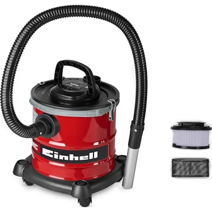 Einhell Aschesauger TC-AV 2032 DW, 850 W mit 175 mbar Saugleistung, 20 L Auffangbehälter, Faltenfilter, Blasfunktion, 1,2 m Schlauch, 2 m Kabel