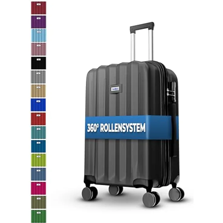 MY TRAVEL BAG Hartschalen-Koffer Trolley ABS Reisekoffer 4 Zwillingsrollen (Anthrazit, Großer Koffer (75cm))