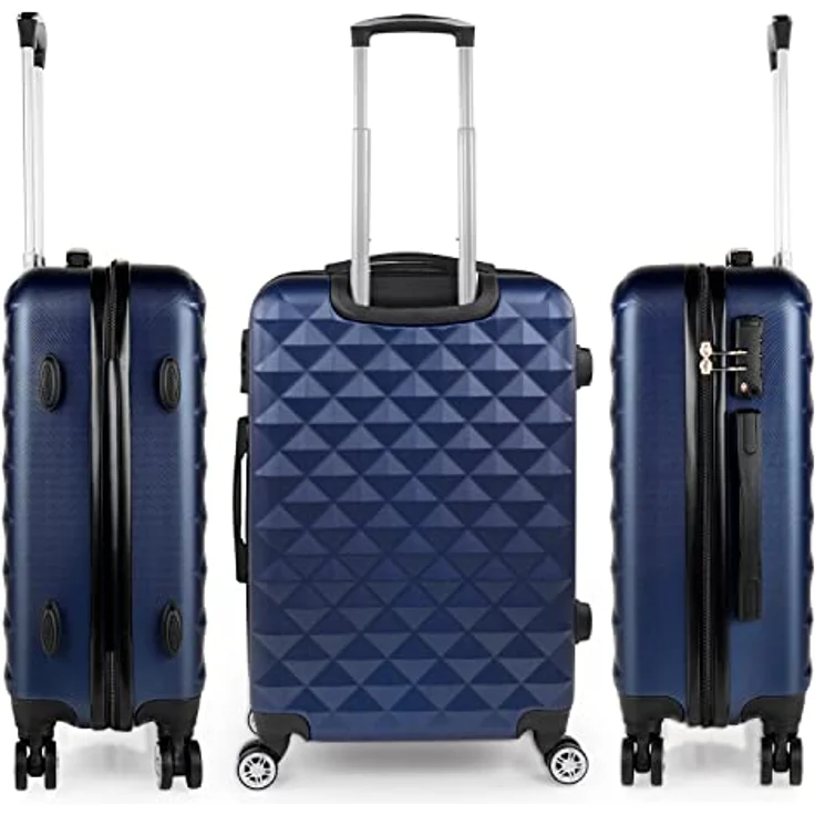 ITACA - Koffer Groß 4 Räder Großer Koffer Leichte - Reisekoffer Groß für Flugzeuge Koffer Hartschale mit Geprüftem Schloss - Handgepäck Koffer 771770, Blau – Bild 3