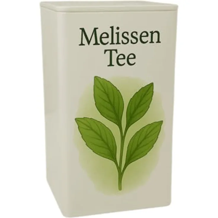 speecheese Grüne Ruhe Melissen Tee Dose, 900ml, mit botanischen Illustrationen und charmantem Spruch