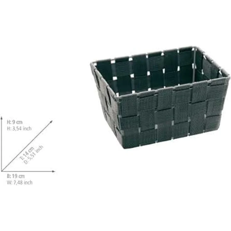 WENKO Aufbewahrungskorb Adria Mini Grau, rechteckig, Polypropylen, 19 x 9 x 14 cm, universell einsetzbar, stabil und robust – Bild 3