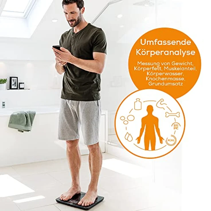 Beurer BF 915 Digitale Personenwaage Wägebereich (max.)=200kg Schwarz Mit Bluetooth – Bild 2