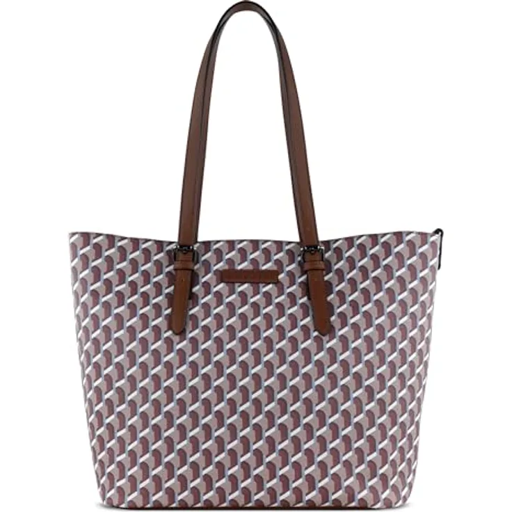 Bugatti Shopper Ella L, großzügige Handtasche aus hochwertigem Kunstleder mit Bag in Bag, Violett