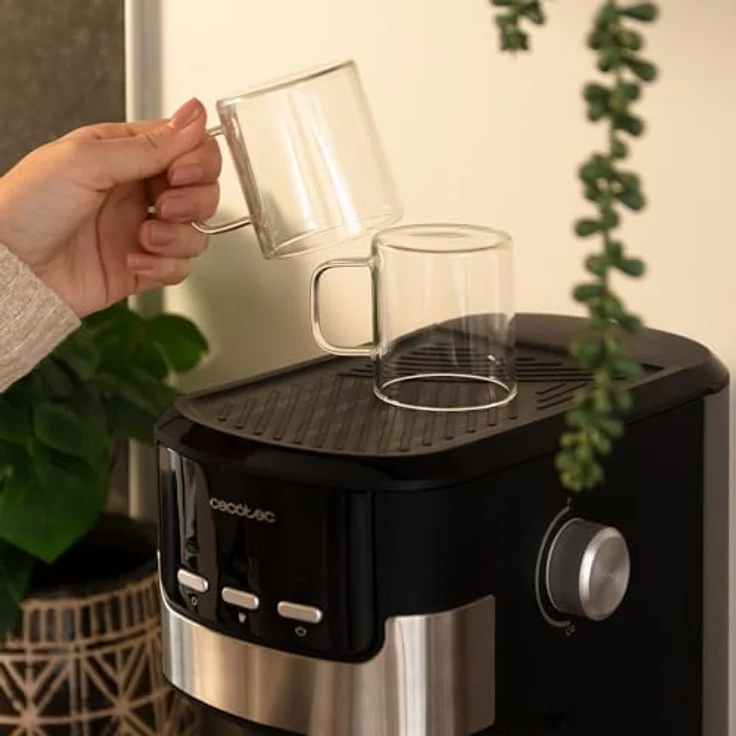 Cecotec Power Espresso 20 Pecan, Siebträgermaschine mit 1100 W, 20 bar Druckpumpe, Milchaufschäumer und 1,25 L Wassertank – Bild 7