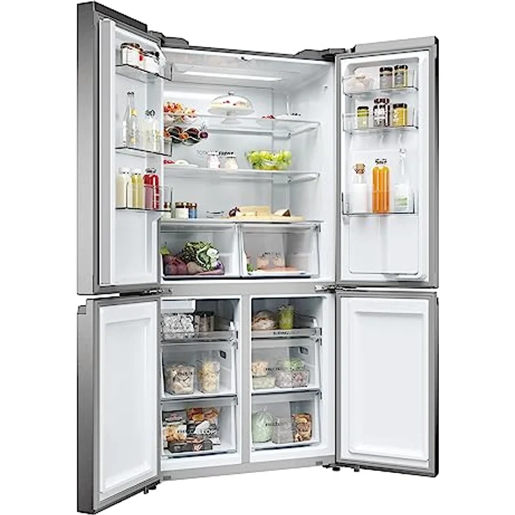 Haier CUBE 90 SERIE 5 HCR5919EHMP Kühl-Gefrierkombination/Total No Frost/Wasserspender und automatischer Eiswürfelbereiter/XL-Slim Line/MyZone & Humidity Zone/ABT/Edelstahlfront – Bild 4