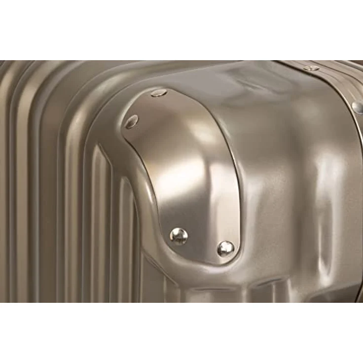 Travelhouse London Koffer Gold M-65cm Alu Rahmen Polycarbonat Hartschale TSA Zahlenschloss 4 Doppelräder 360°Rollen 67L Vol. – Bild 5
