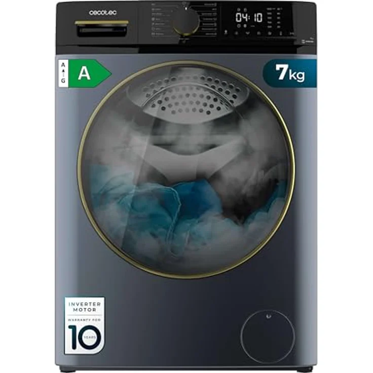 Cecotec Bolero Dresscode 7610, Frontlader-Waschmaschine 7 kg, Inverter Motor, Dampffunktion, 1400 U/min, Ice Blue, 15 Programme, Energieklasse A – Bild 1