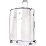 ABISTAB VERAGE V-LITE Ultraleicht Hartschalenkoffer Ab 1,9kg 4 Doppelrollen TSA Schloss, Reisekoffer M-65cm 66L ABS/PC Trolley, Silber