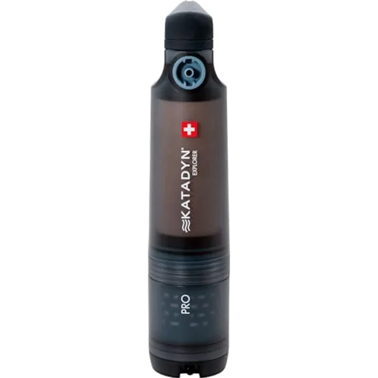 Katadyn Explorer Pro Wasserfilter 8021292, 3-Stufen-Filtration mit Keramik-, Aktivkohle- und Virusmembran, mobiler Purifier für extreme Umgebungen