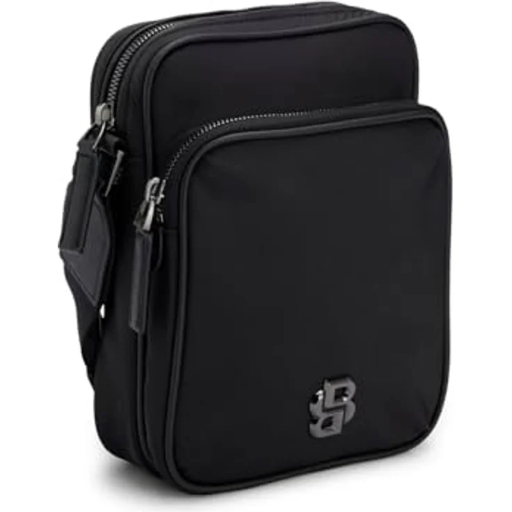 Hugo Boss B Icon NS Umhängetasche, 20.5 cm, schwarzes Recycled PET, verstellbarer Schultergurt mit Tragepolster, sicheres Reißverschlussfach – Bild 2