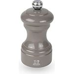 PEUGEOT - Salzmühle Bistro 10 cm - Klassische Mahlgradeinstellung - Aus PEFC-zertifiziertem Holz - Taupegrau lackiert