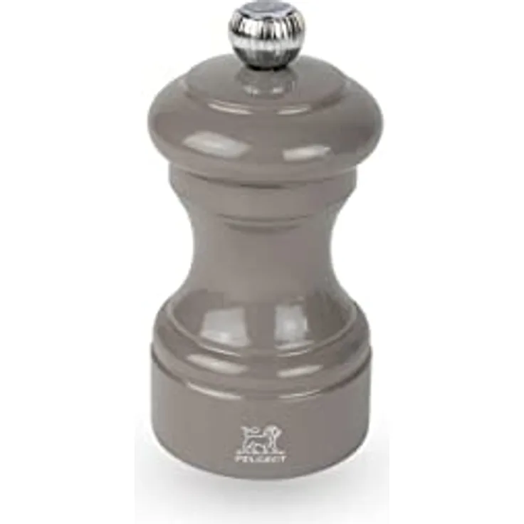 PEUGEOT - Salzmühle Bistro 10 cm - Klassische Mahlgradeinstellung - Aus PEFC-zertifiziertem Holz - Taupegrau lackiert
