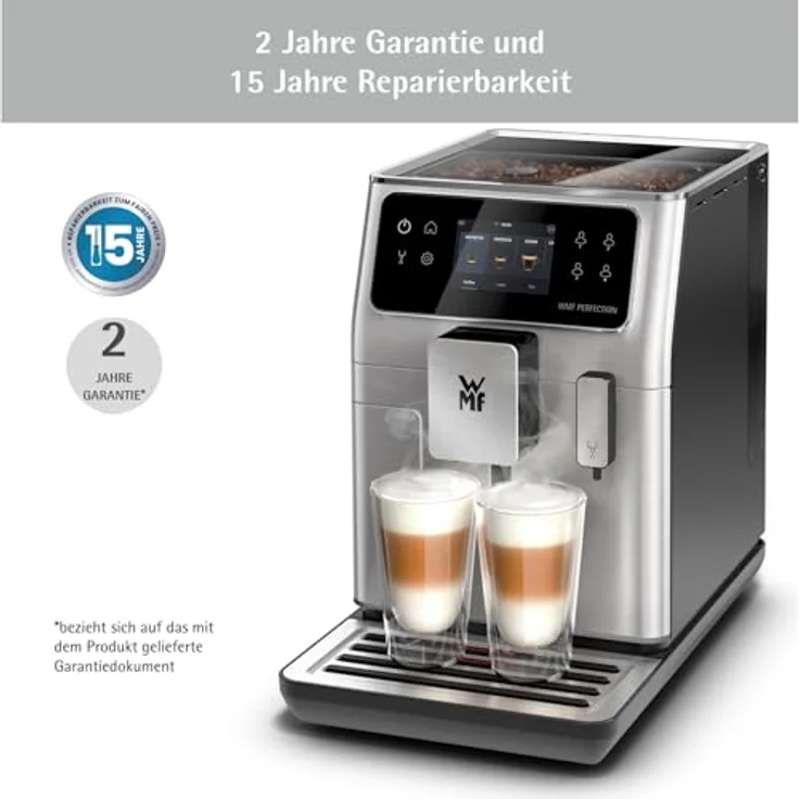 WMF Perfection 630 Kaffeevollautomat CP811D, 13 Getränkespezialitäten, Doppel-Thermoblock, Edelstahl-Mahlwerk, Nutzerprofile, 1l Milchbehälter, Cromargan® Frontdesign, WiFi-Konnektivität, Click&Clean Reinigungssystem – Bild 5