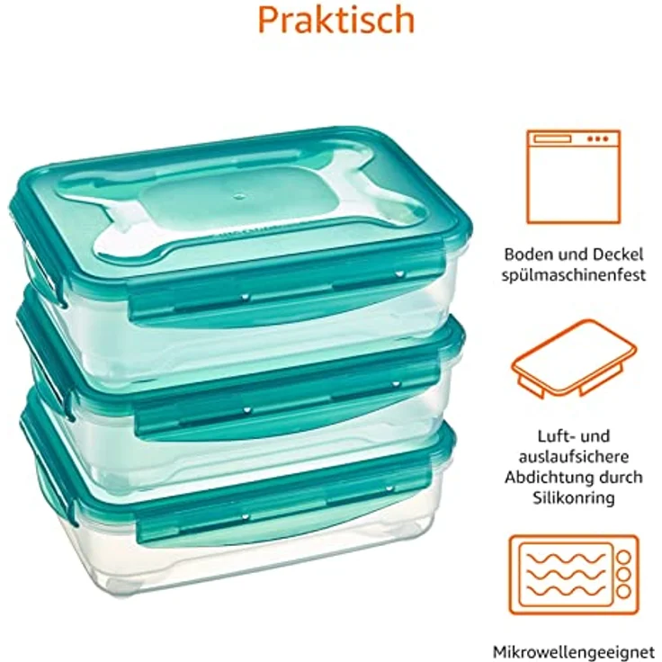 AmazonBasics Frischhaltedosen-Set, luftdicht, 3-teiliges Set 3 x 1,2 l – Bild 5