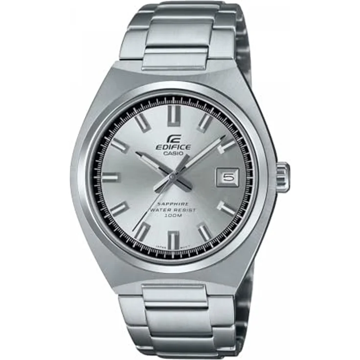 Casio Wrist Watch ANALOG, Edelstahl Armband, synthetischer Saphir, silber – Bild 1