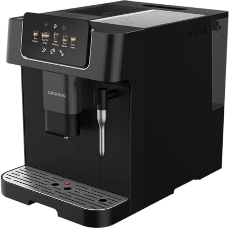 GRUNDIG KVA 6230 Kaffeevollautomat mit Milchaufschäumdüse, 19 Bar Pumpendruck, Touch-Display, Schwarz – Bild 1