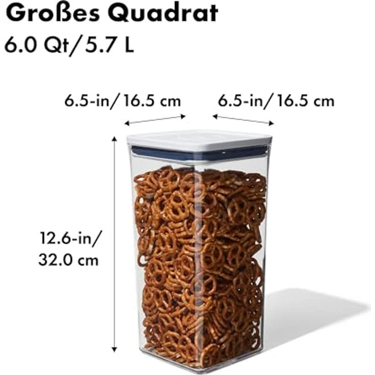 OXO Good Grips POP-Behälter ? luftdichte, stapelbare Aufbewahrung von Lebensmitteln ? 5,7 L für Tierfutter und mehr – Bild 2