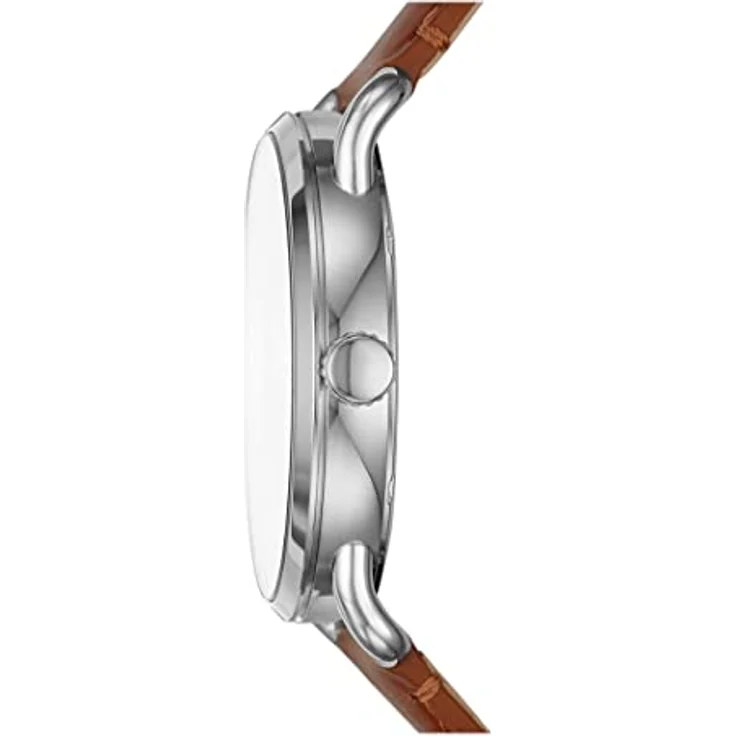Fossil Herrenuhr Copeland 42mm, Quarzwerk, 42mm Silbernes Edelstahlgehäuse mit Lederarmband, FS5661 – Bild 3