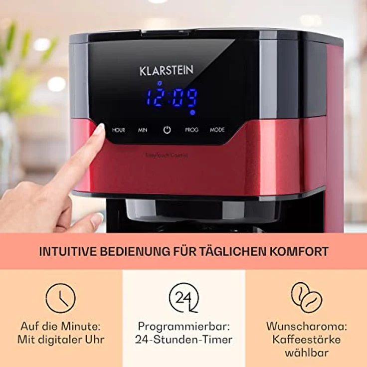 Kaffeemaschine Arabica 800W EasyTouch Control Rot – Bild 3