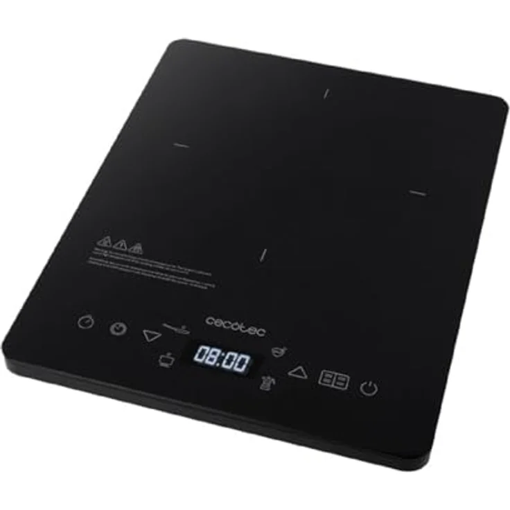 Cecotec Tragbare Induktionsplatte Full Crystal Onyx, 2000 W, einstellbare Temperatur 60-260 °C, 4 Programme, Schwarz – Bild 1