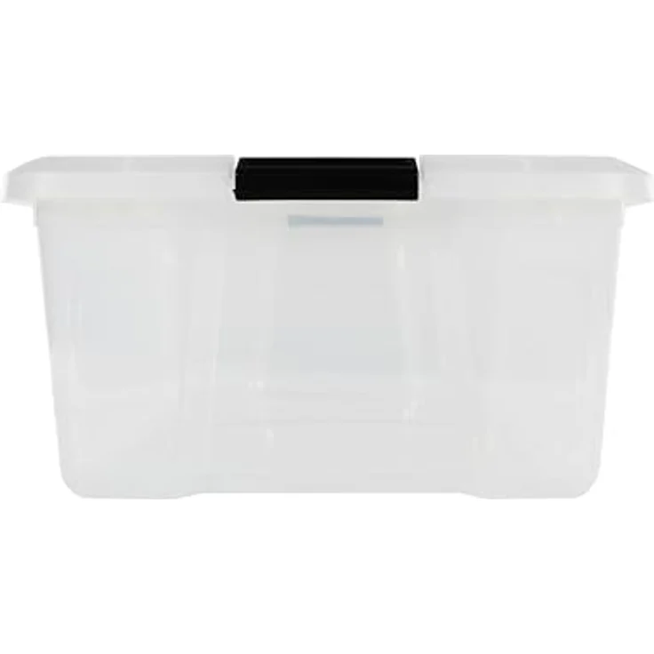 IRIS OHYAMA stapelbare Aufbewahrungsboxen mit Klickverschluss, Plastik, transparent Deckel, 30L, 6er Set – Bild 5
