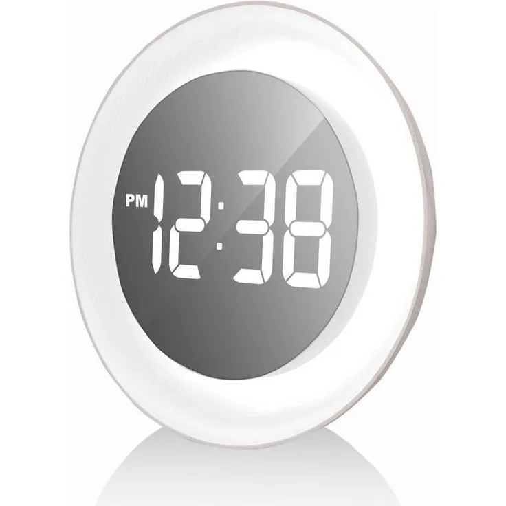 PROFICELL Wanduhr Technoline Wanduhr WS 8086 Ø 25,4 cm, digital mit Farbwechselfunktion, weiß/schwarz