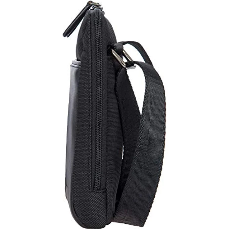 Brics Monza Handtasche, kompakte Schultertasche aus Leder und Nylon, Schwarz, mit organisiertem Innenraum und verstellbarem Schultergurt – Bild 4