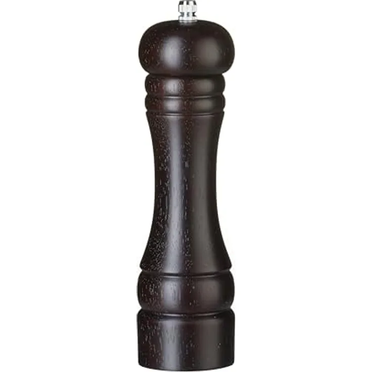 HENDI Salzmühle mit Keramik-Mahlwerk, einstellbar, ergonomische Form, Holz dunkel, 57x(H)215mm