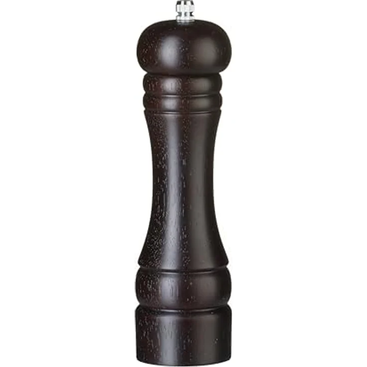 HENDI Salzmühle mit Keramik-Mahlwerk, einstellbar, ergonomische Form, Holz dunkel, 57x(H)215mm