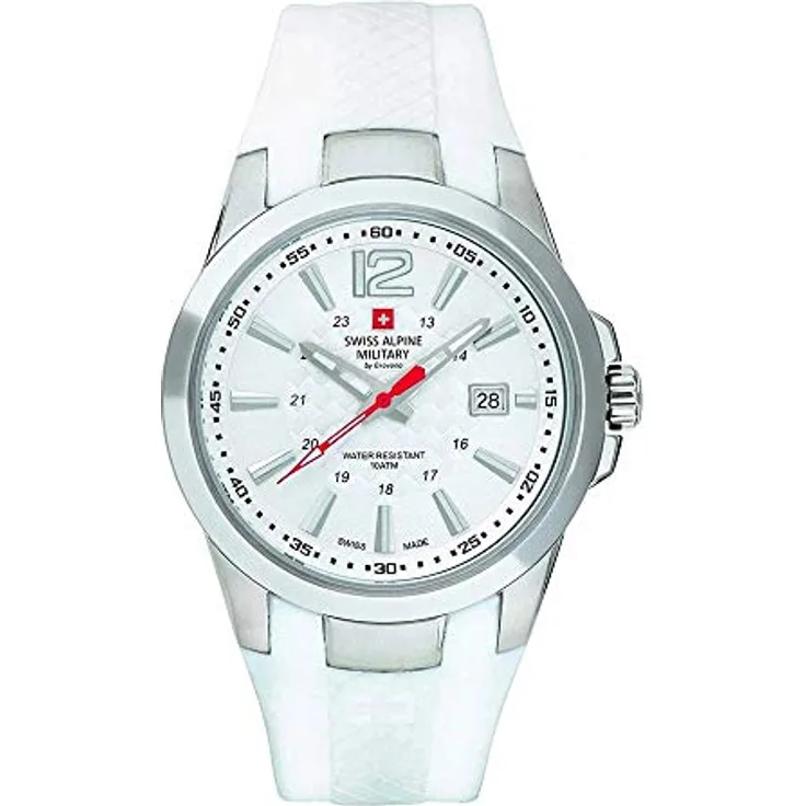 Swiss Alpine Military by Grovana Herrenuhr weiß 70581833 10ATM Swiss Made mit weißem Design Ziffernblatt