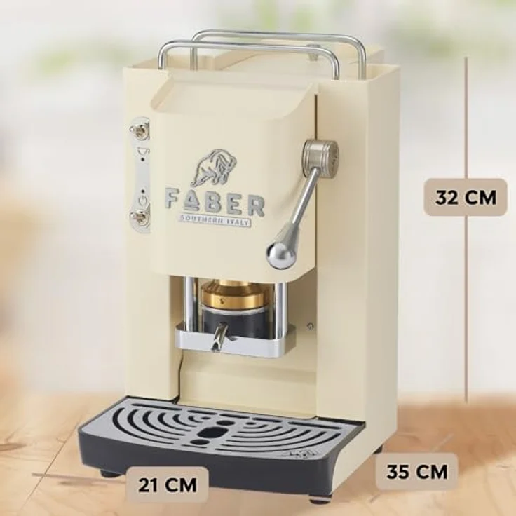 Faber Coffee Machines Kaffeepadmaschine Pro Deluxe 3.0, Chrom Espressomaschine, kompatibel mit 44 mm ESE-Pads, hygienischer Wassertank aus Glas, magnetisch abnehmbare Brühgruppe, moderne Chrom-Details mit 3D-Logo – Bild 8