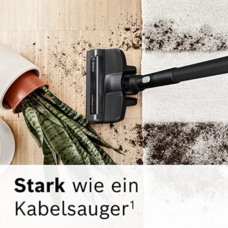 Bosch Akku-Staubsauger Unlimited 8 BSS825MULT, kabellos, HEPA-Filtersystem, 10 Jahre Motorgarantie, hohe Saugkraft, lange Laufzeit, austauschbarer 5.0 Ah Akku, Schnellladegerät, Mini-Turbo-Düse, grau – Bild 2