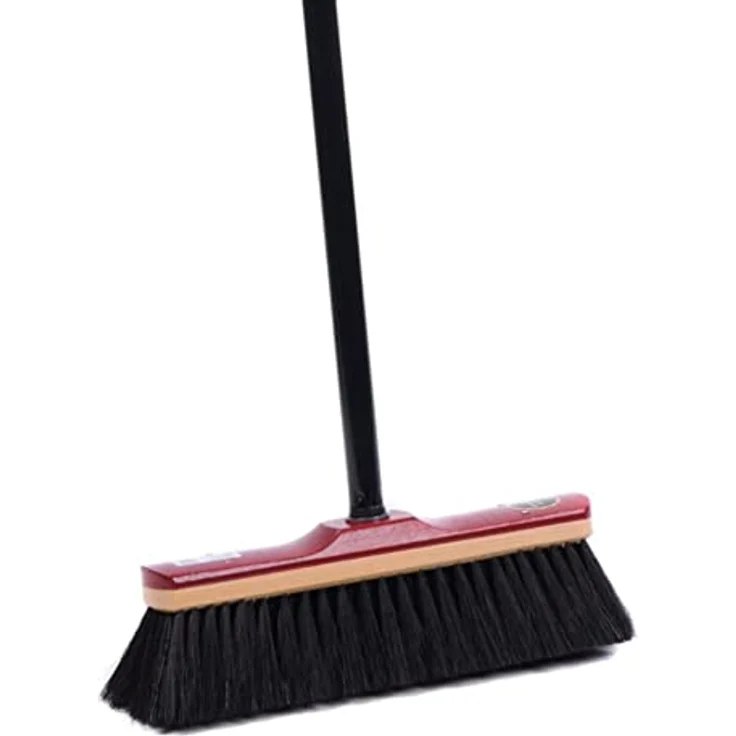 Echt- Rosshaarbesen Zimmerbesen 30cm mit Stiel Teleskopstiel Haushaltsbesen weich Rosshaar-Besen Kehrbesen feine Echt-Haar-Borsten schwarz – Bild 1