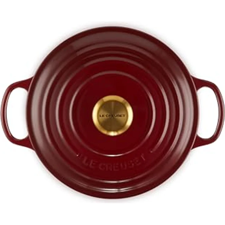 LE CREUSET Cocotte Red Signature 24 Garnet 21177249494441 Gusseisen-Konstruktion, vorbeschichtet, langlebig, vielseitiger Deckel, ofengeeignet – Bild 2