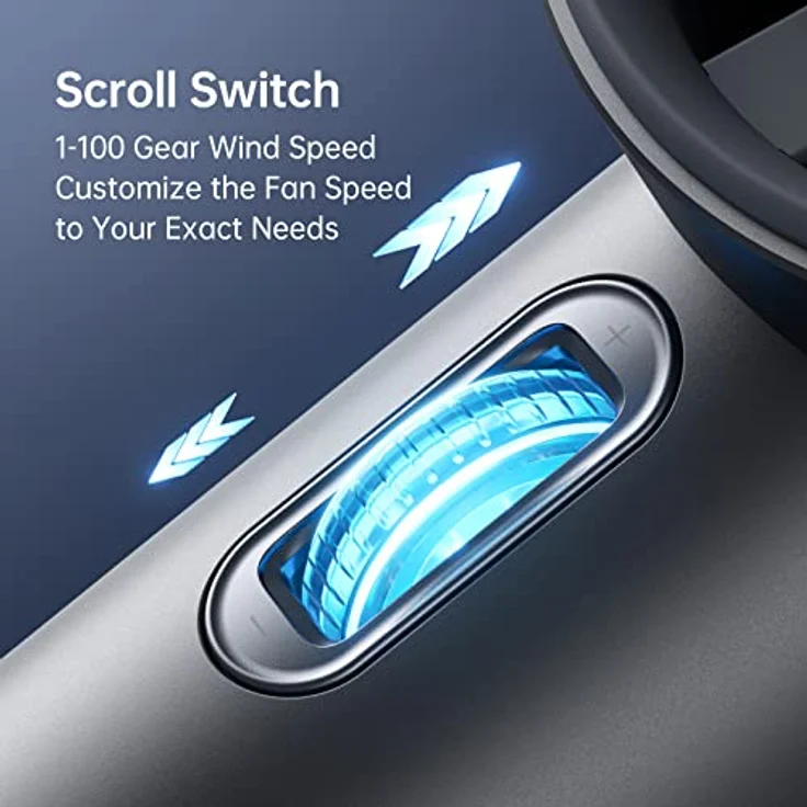 Jisulife Pro1 S, tragbarer Ventilator mit 100-Gang-Steuerung, 18W Schnellladegeschwindigkeit und LED-Anzeigebildschirm, Grau – Bild 6