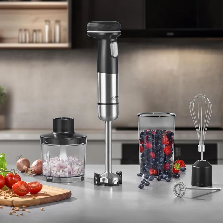 Caso Click & Mash 4-in-1 Stabmixer-Set, kabellos, Farbe: Schwarz