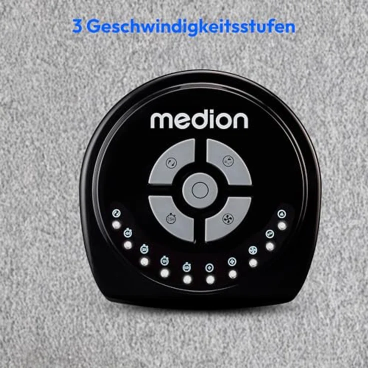 MEDION Turmventilator mit Fernbedienung (3 leise Geschwindigkeitsstufen, 45 Watt Leistung, Timer, zuschaltbare Schwenkfunktion - Oszillation, MD10319) schwarz – Bild 3