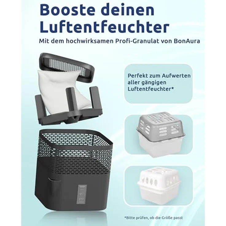 BonAura® Luftentfeuchter Nachfüllpack 6x 450g - Granulat Set für Räume bis 16m² - Effektiver Schimmel- und Geruchsschutz – Bild 5