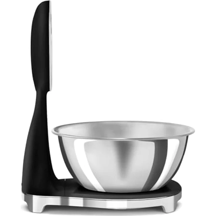 Smeg Digitale und Analoge Küchenwaage KSF01BLWW, Abnehmbare 1,8-l-Edelstahlschüssel, maximale Kapazität 5 kg, Schwarz – Bild 1